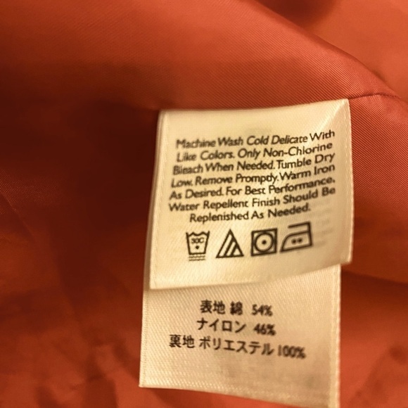 🌟EDDIE BAUER fully lined Red Coral Button Up Trench Coat Raincoat rain jacket - Picture 10 of 13